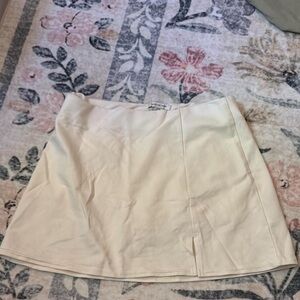 American Eagle Outfitters Cream A-Line Mini Skirt with Slit